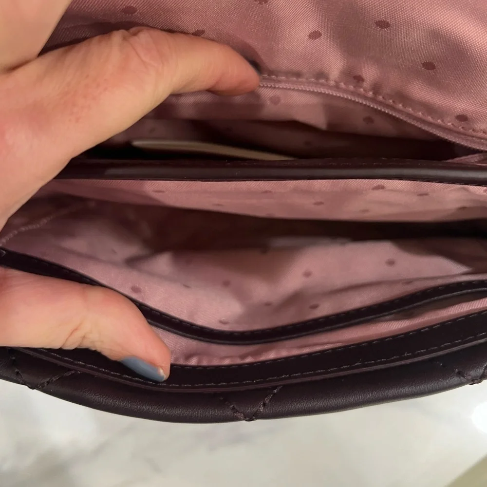Kate Spade Emerson Place Lenia Deep Plum Shoulder Bag 10 X 8